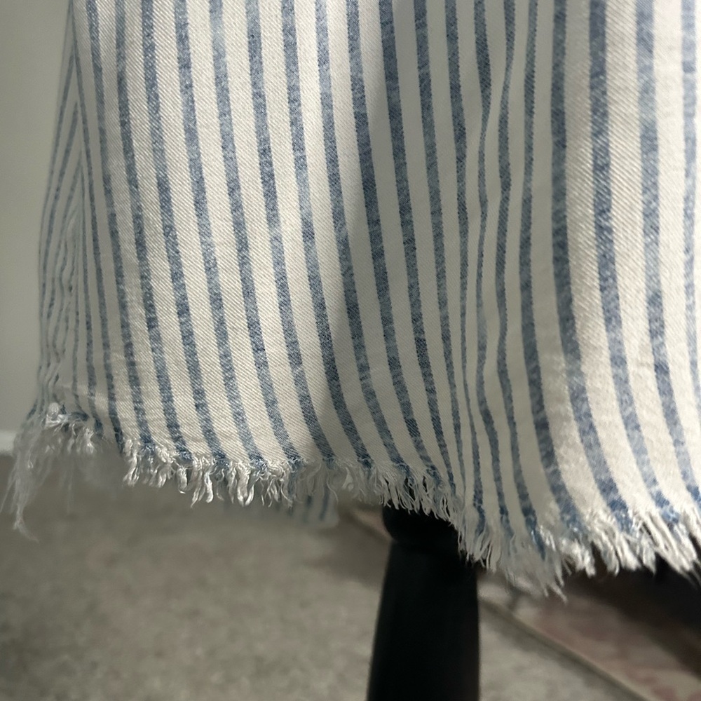 5/$25 Thread & Supply 100% rayon button up faded striped dress size large - Picture 8 of 12